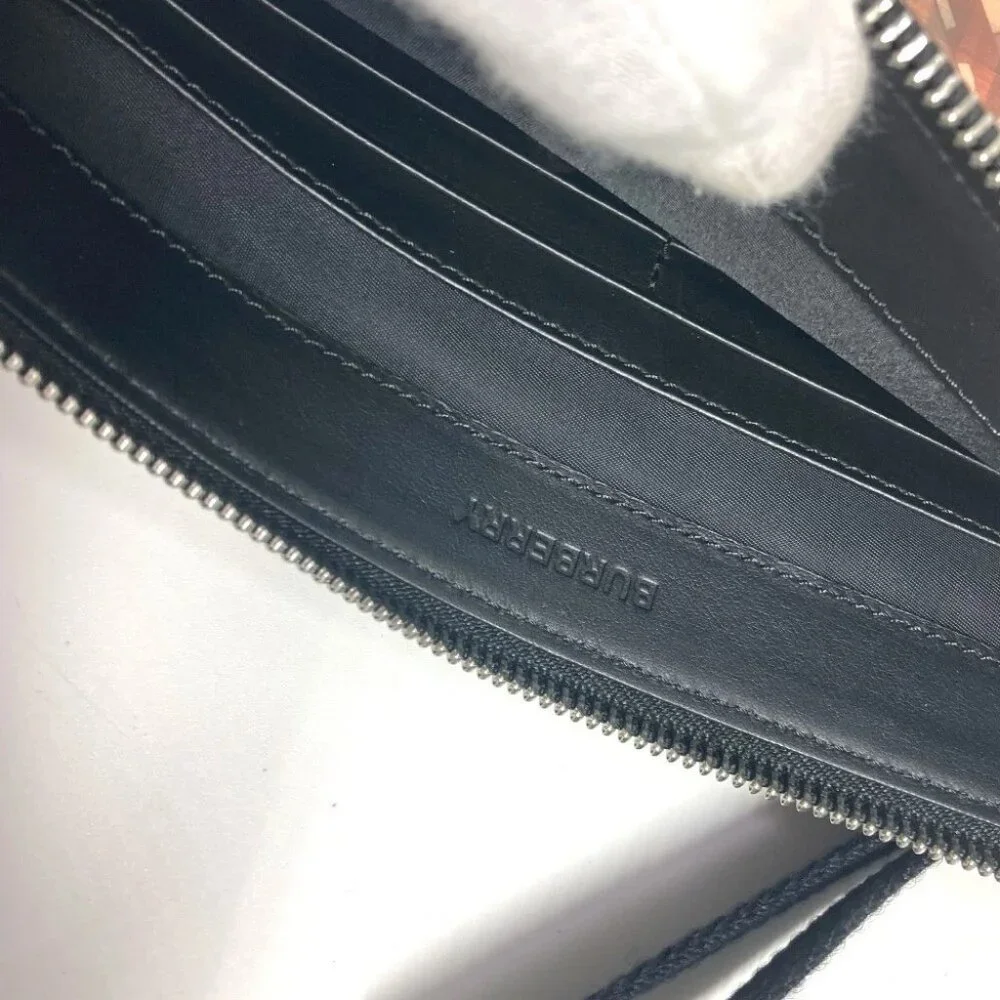 BURBERRY Logo Check TB pouch bag with strap Clutch bag Nylon Beige/Black - Picture 13 of 15